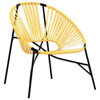 Silla De Jardín Con Forma Huevo Amarillo Y Negro Cfw670054
