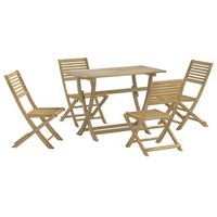 juego de comedor de jardin 5 uds  conjunto mueble jardin mesa y sillas madera maciza de acacia