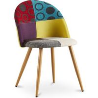silla de comedor - tapizada en patchwork - estilo escandinavo - ray multicolores