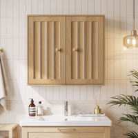armario de bano - mueble de pared - mdf y tablero de particulas - roble 615x20x56cm