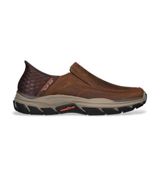 Skechers para hombre. 204810 Zapatillas de Piel Slip-ins RF Respected Elgin marrón (41), Plano, Ninguno, Casual