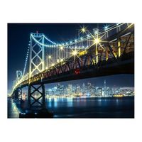 papel pintado 3d - puente de la bahia por la noche 350x270 cm