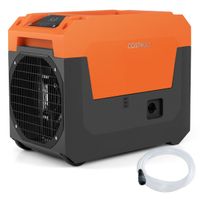 costway deshumidificador comercial de 66l con bomba deshumidificador portatil con manguera de drenaje para sotanos hogares restauracion naranja