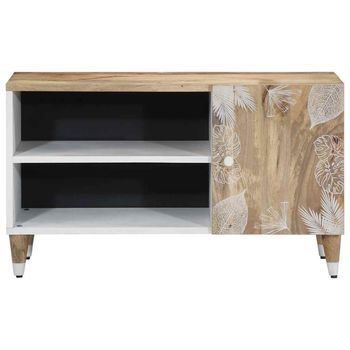 Mueble Tv | Mueble De Salón | Mesa De Tv Madera Maciza De Mango 80x31,5x46 Cm