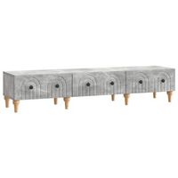 mueble de tv con cajon gris hormigon 147 x 345 x 30 cm vidaxl