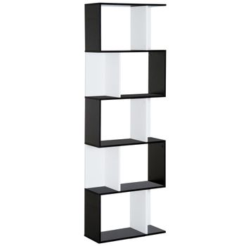 Estantería librería 60x24x184.5 cm negro y blanco