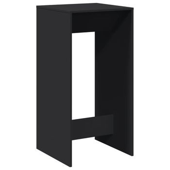 Mesa Alta De Bar | Mesa De Bistró Madera De Ingeniería Negra 51x50x103,5 Cm