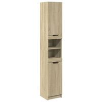 armario de bano  mueble de bano madera ingenieria roble sonoma 32x34x1885 cm