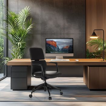 Silla de oficina profesional piel sintética negro