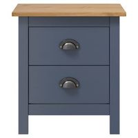 mesita de noche hill madera maciza de pino gris 46x35x495 cm