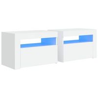 mesitas de noche con led 2 unidades blanco 60x35x40 cm vidaxl