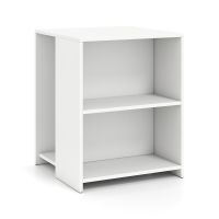 costway mesa auxiliar de 3 niveles con 3 compartimientos abiertos multifuncional para salon dormitorio y estudio 40x40x50cm blanco