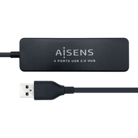 hub usb aisens conectores usb-a 20 macho a 4x usb-a 20 hembra cable 30cm negro a104-0402