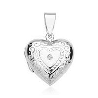 relicario forma corazon colgante plata circonita