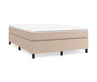 estructura cama box spring cuero sintetico capuchino 140x190 cm