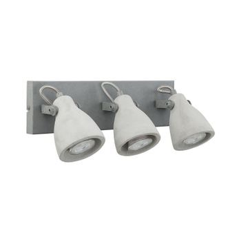 Lámpara De Pared De Hormigón Cemento Industrial Gris 3 Luces Natural Moderno Mistago Iii