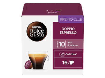 Cápsulas monodosis - Nescafé Dolce Gusto Doppio Expresso, Arábica & Robusta, Pack de 16