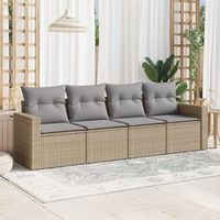 conjunto de sofas jardin con cojines 4 uds  mueble jardin mesa y sillas ratan sintetico beige cfw370419