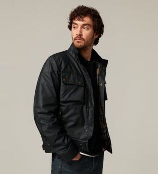 Belstaff para hombre. 105306 Chaqueta Racemaster marino (48), Casual, Algodón