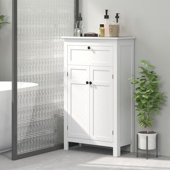Mueble De Baño De Mdf Homcom 60x30x102,5 Cm Blanco