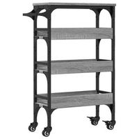 carrito de cocinarestanteria de cocina carrito de servir madera de ingenieria gris sonoma 53x20x76 cm