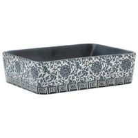 lavabo de encimera rectangular ceramica negro azul 46x355x13cm vidaxl