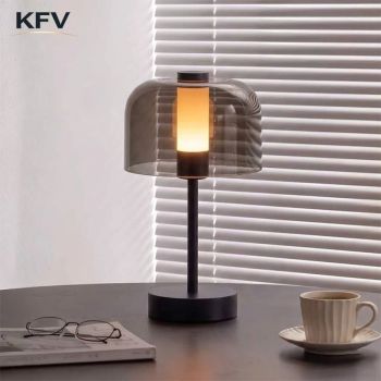 Lámpara de escritorio KVF, pantalla de luz transparente de lujo, lámpara LED de mesa para dormitorio, luz decorativa ambiental, lámparas de escritorio recargables para mesita de noche lampara mesa