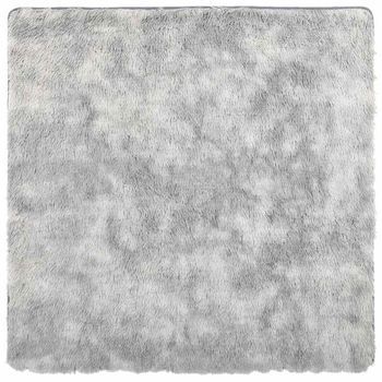 Alfombra De Pelo Largo Navarra Gris Plateado 200x200 Cm Vidaxl