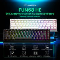 teclado magnetico akko monsgeek fun68 he 65 con rapid trigger de 0005mm y 8000hz argb con cable e inalambrico personalizable para juegos