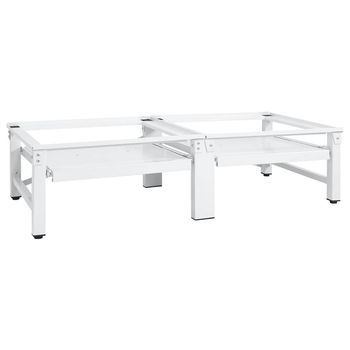 Pedestal Doble Lavadora Secadora Con Estantes Extraíbles Blanco Vidaxl