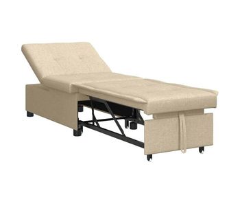 Sofá cama - sofá convertible crema 194 x 67 x 37 cm tela