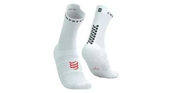 Compressport pro racing socks v4 0 run high blanco negro rojo