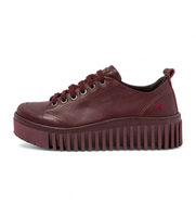 art para mujer 115351167003008 zapatillas de piel brighton granate 40 3 a 5cm cordones casual