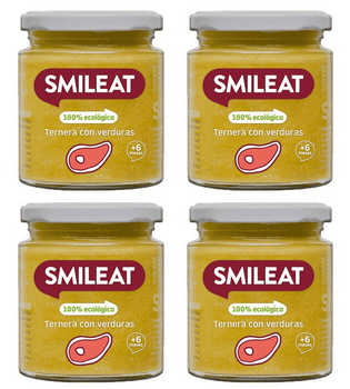 Smileat Tarrito de Ternera con Verduras ECO +6m 4x230 gr