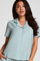 hunkemoller chaqueta de pijama crinkled azul