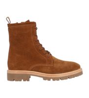 alpe para mujer 261011 botines de piel militare baby silk marron 36 plano cordones cremallera casual