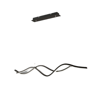 Lámpara Colgante Led Negra Sinuo 36w 3666-45-101 Fabas Luce