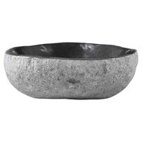 lavabo ovalado gris 32-37 x 27-30 x 12 cm piedra de rio vidaxl