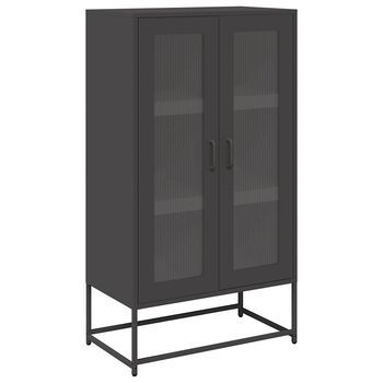 Aparador De Acero Negro 68x39x123 Cm