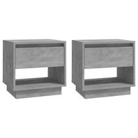 mesitas de noche 2 uds contrachapada gris hormigon 45x34x44 cm vidaxl