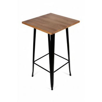 Mesa Torix Alta Madera Natural 60 Cm De Madera 108*60*60 Cm - Negro