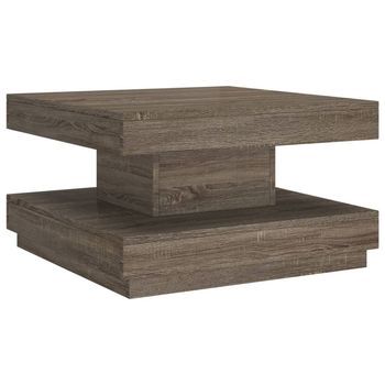 Mesa De Centro 60x60x35 Cm Mdf Con Chapa - Gris