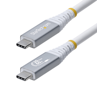 cable usb4 3m - usb-c certificado usb-if - 20gbps - blanco