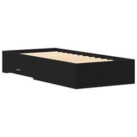 estructura de cama con cajones roble negro 90 x 200 cm