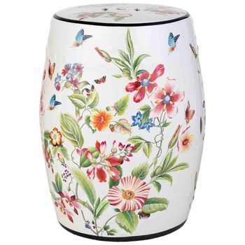 Taburete De Ceramica  Multicolor, D33x44,5h Cm