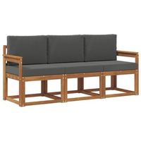 conjunto de sofas de exterior 3 piezas  mueble de jardin natural y antracita