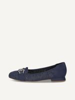 caprice slipper blue made of leather and synthetic with trapeze heel size 36