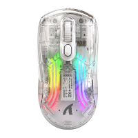 kinsi x2 raton optico gaming inalambrico rgb 2400dpi transparente blanco