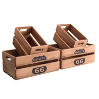 cajas de almacenamiento set de 4 piezas de paulonia marron