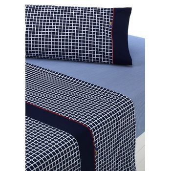 Juego De Sábanas Estampadas Shirt - 4 Piezas - Cama 180 - Azul - (disponible En Varios Tamaños Y Colores)